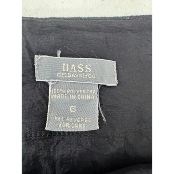 "Bass" Black Pencil Skirt SZ 6 Lined Side Zip Y2K Vintage Work Office Secretary - Picture 4 of 6